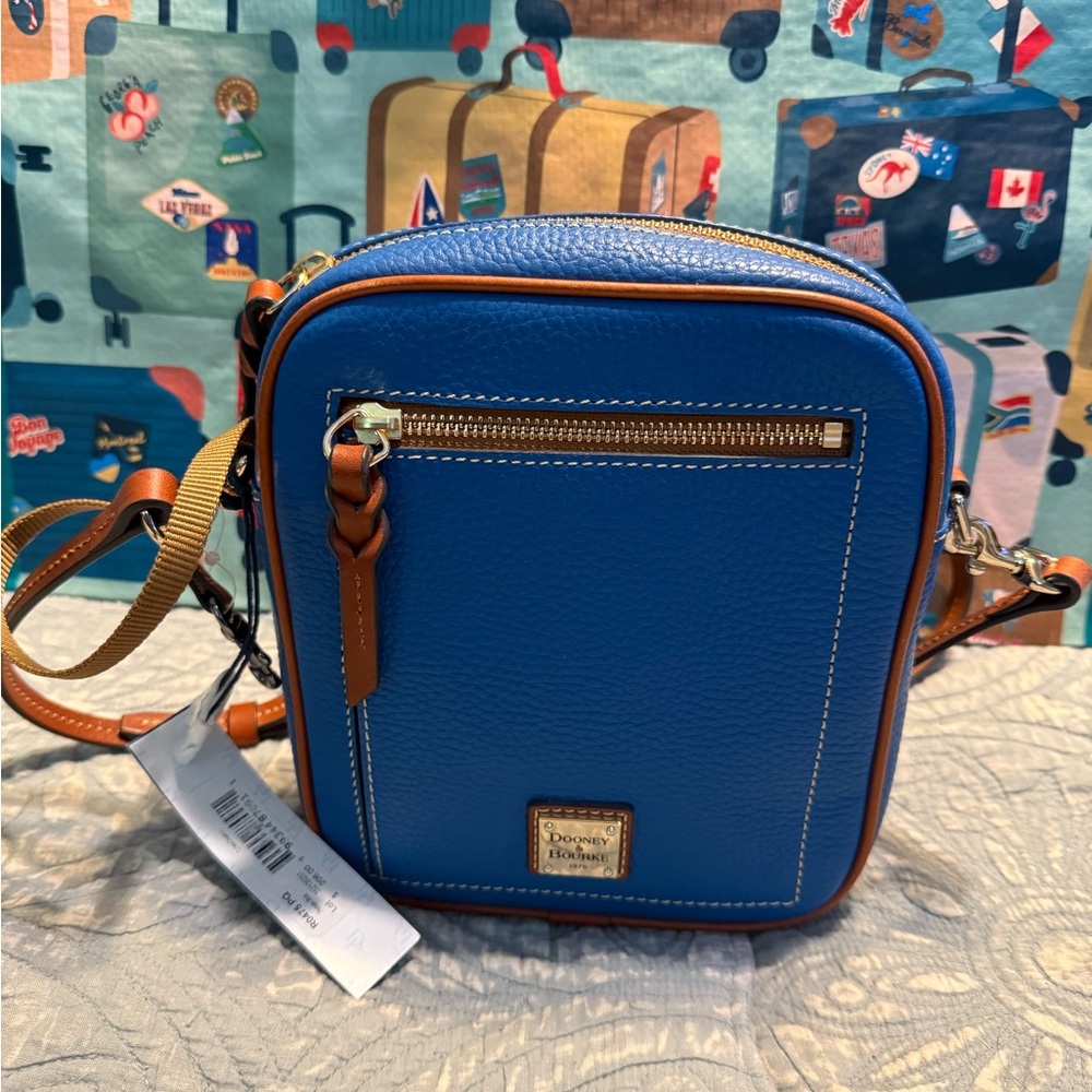 NWT Dooney and Burke Persian Blue Camera Crossbody